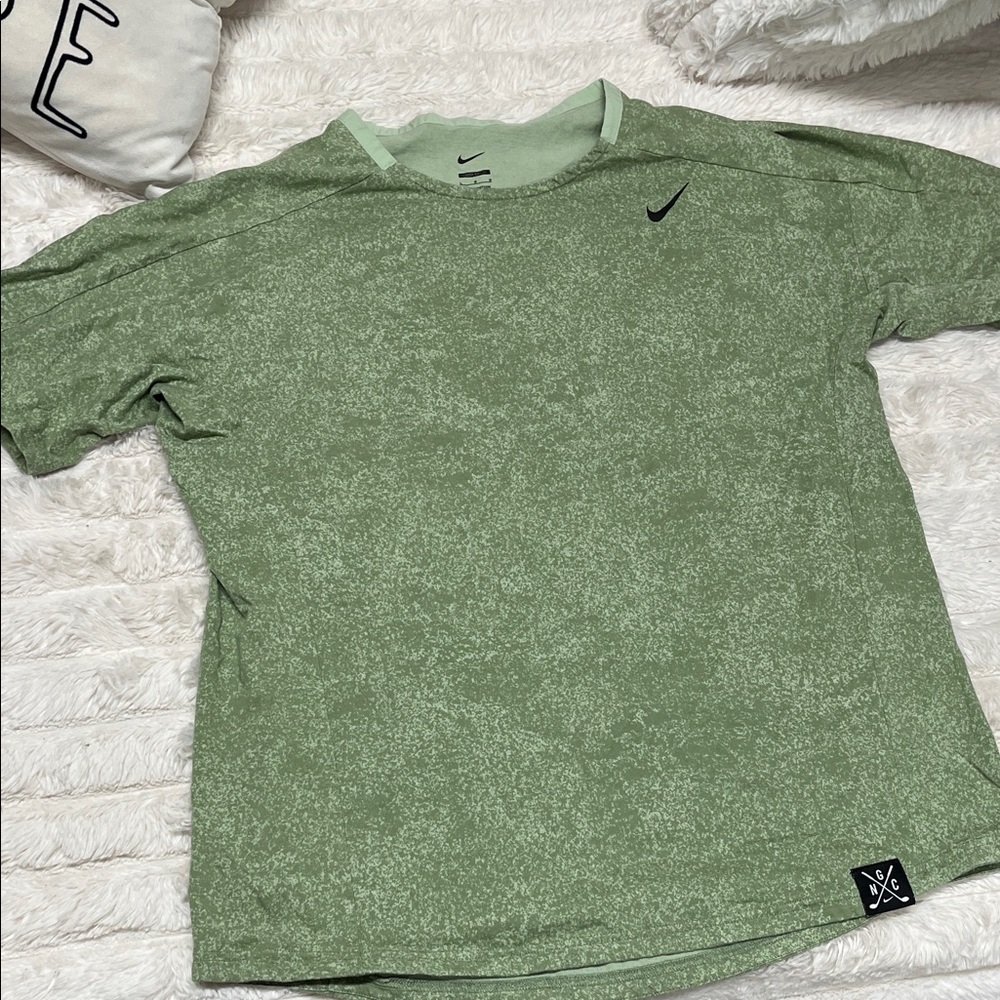 Nike Light Olive Marble Crew Athletic golf Tee